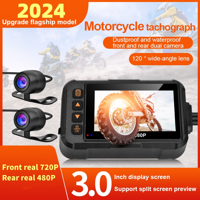 Photographic Memory - 3 Inch Motorcycle Dashcam Waterproof Motorcycle