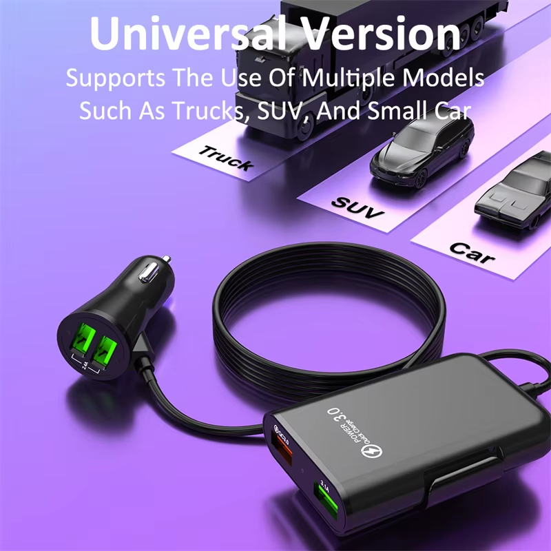 Tethering Cable Usb - 40W 4 Port USB Car Charger