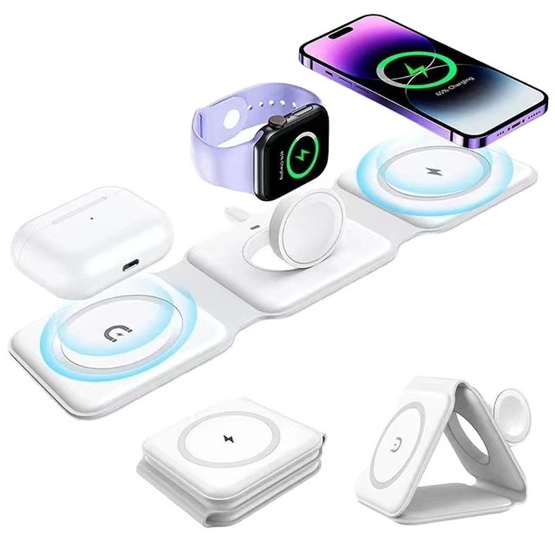 Tethering Cable Usb - 3-in-1 Magnetic Folding Wireless Charger, 15W