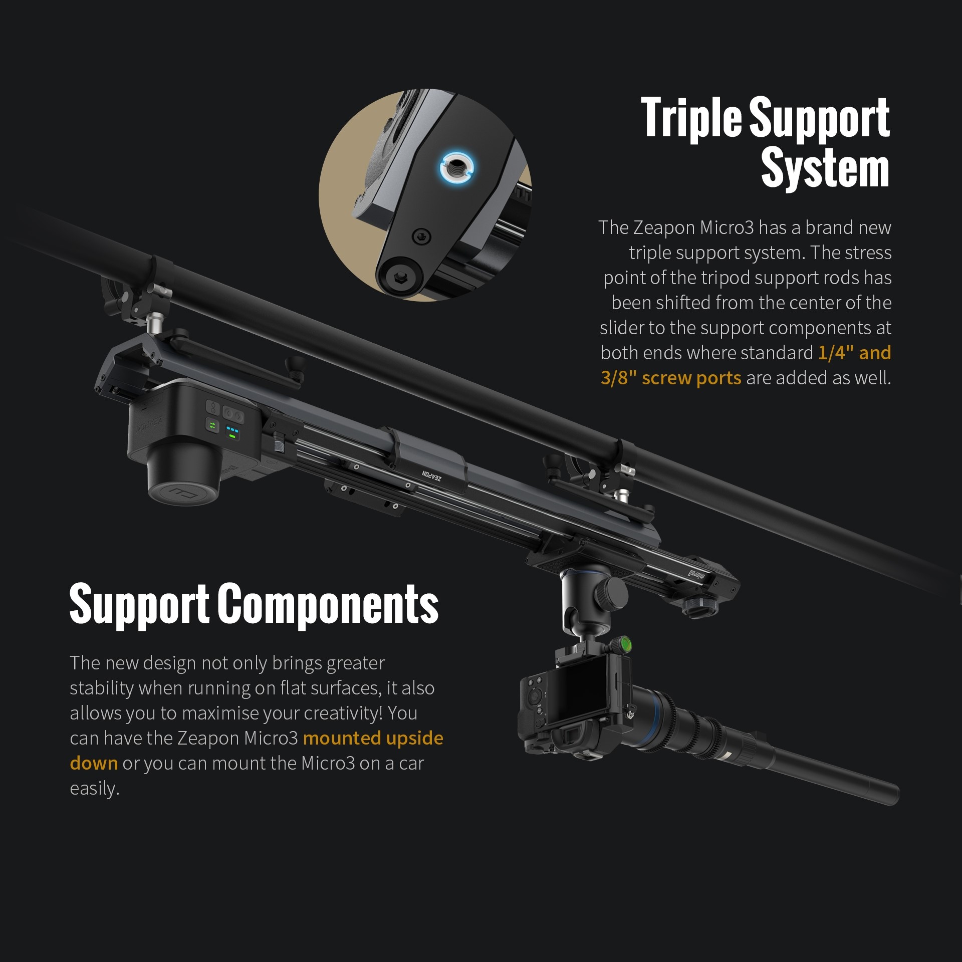 ZEAPON Micro 3 E500 E700 E1000 - огляд і ціна Camera Slider Rail