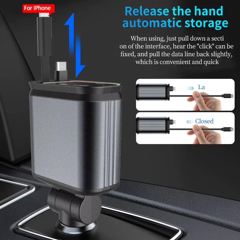 Car Charger Adaptor 120W Fast  - огляд і ціна Tethering Cable Usb