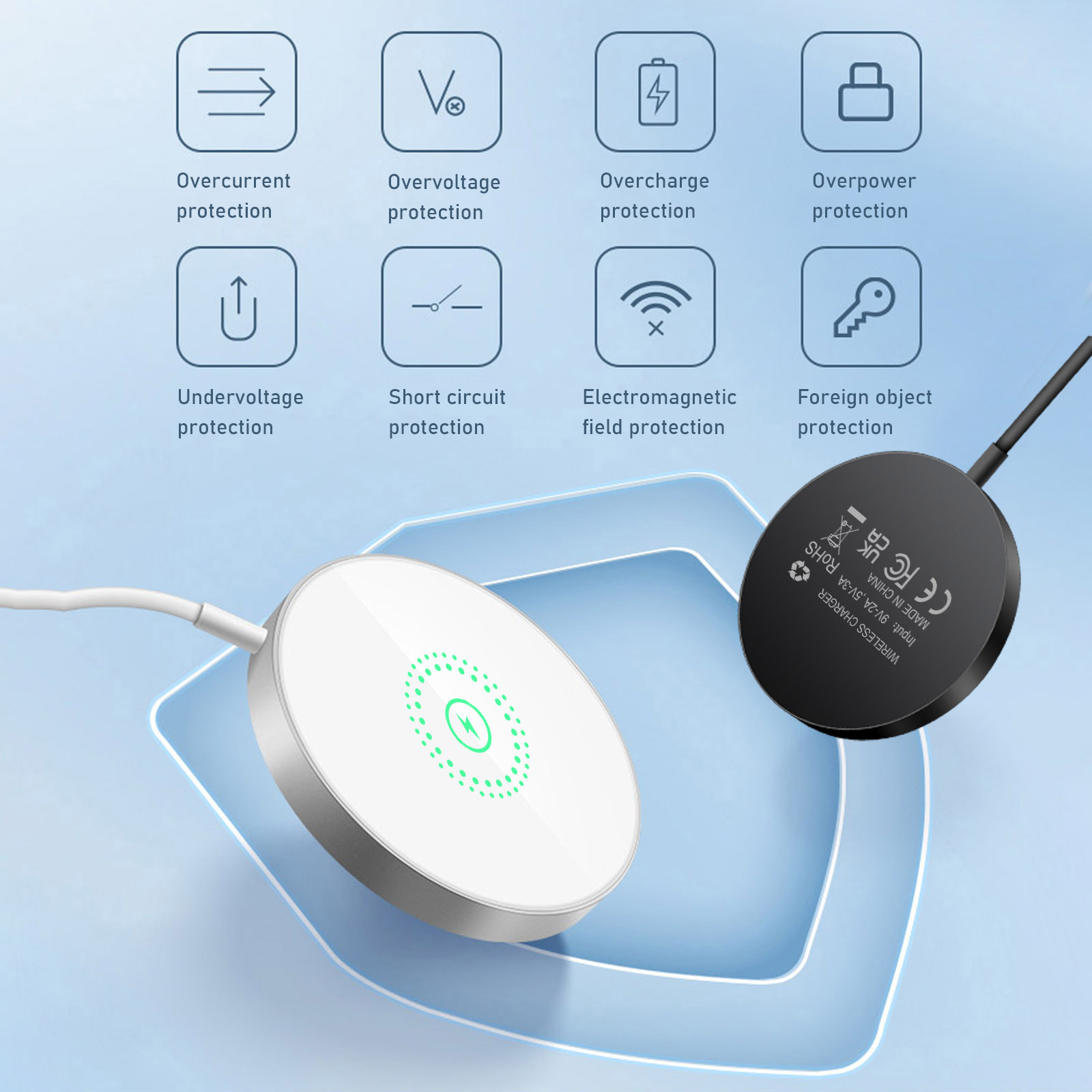 15W Magnetic Wireless Charger  - огляд і ціна Tethering Cable Usb