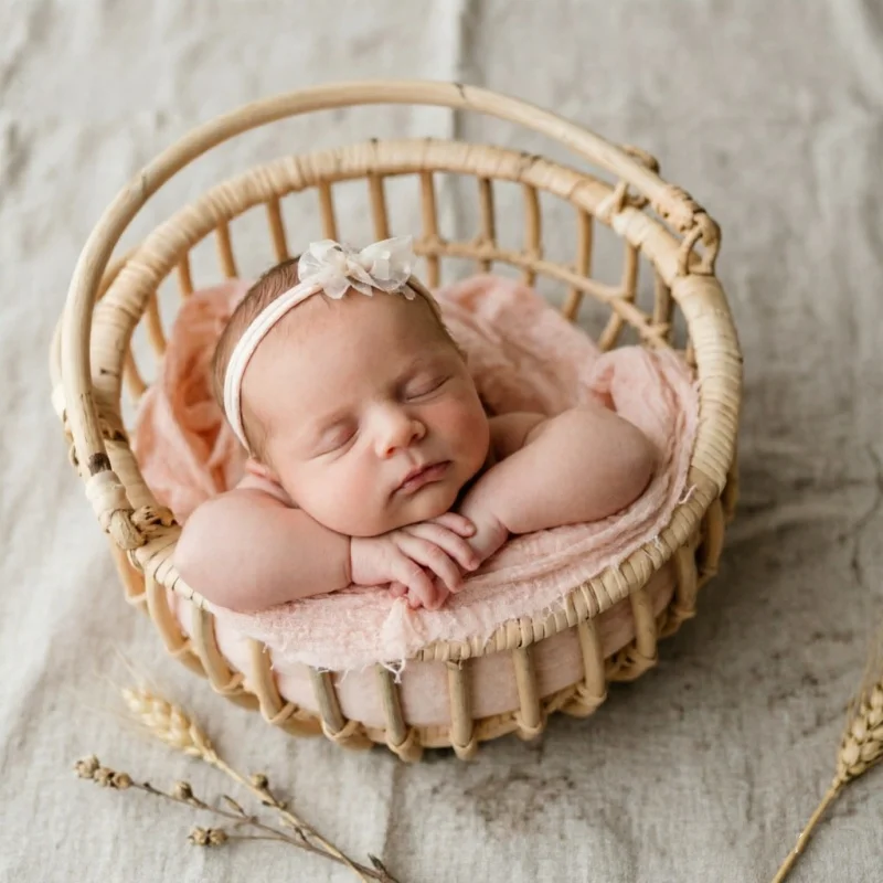 Infant Posing Bed Retro Rattan - огляд і ціна Photography Still Life