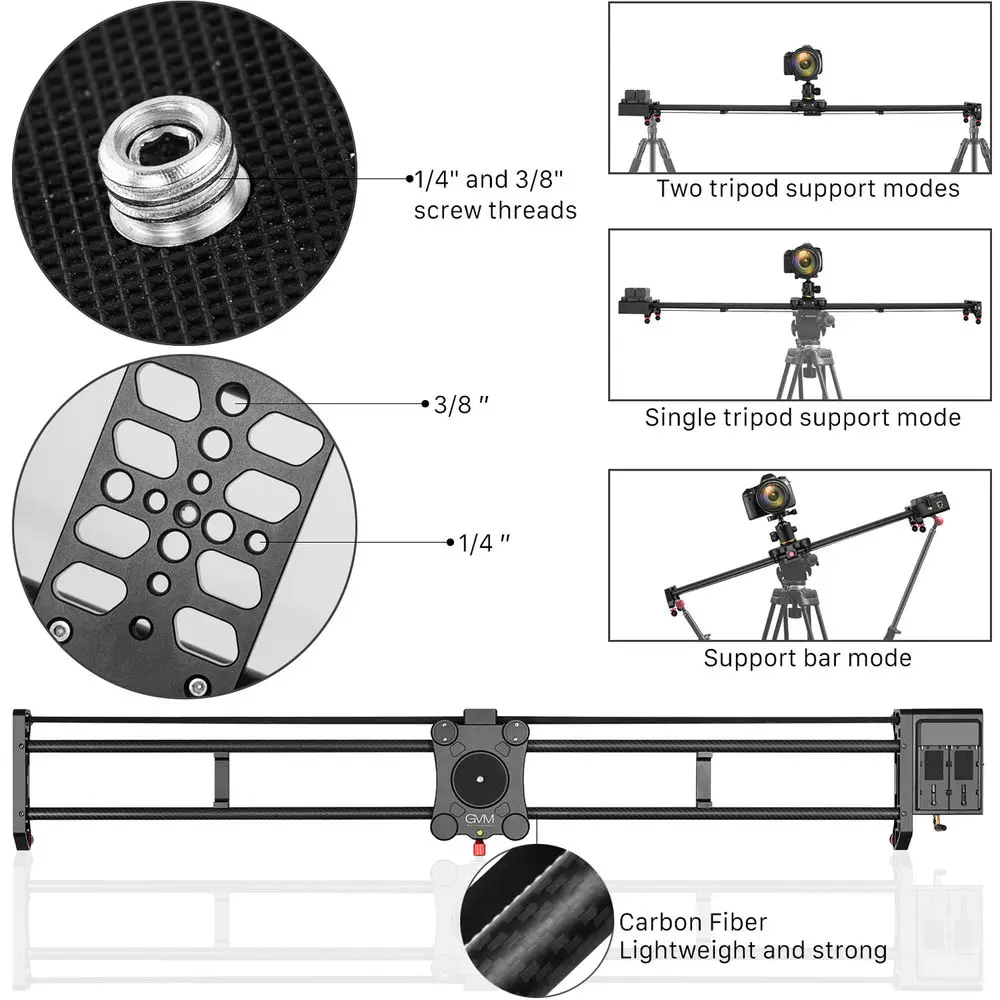 GVM GT-120WD 47inch Motorized  - огляд і ціна Camera Slider Rail