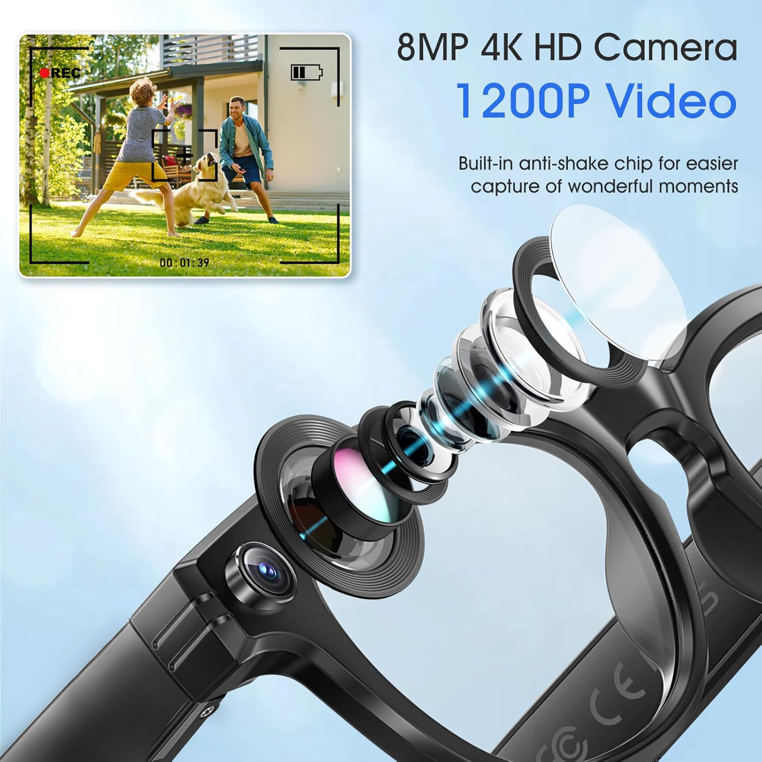 New 8MP Camera Smart Glasses P - огляд і ціна Photography Video