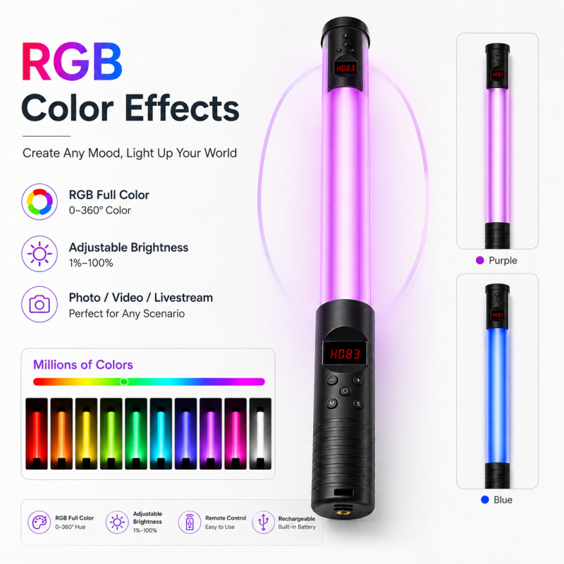 RGB Handheld Video Light Wand, - огляд і ціна Photography Umbrella Lights