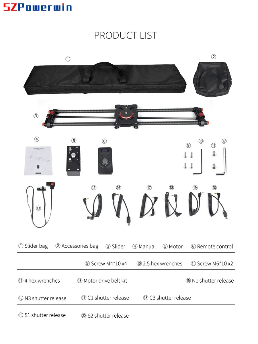SZPowerwin 80CM Professional E - огляд і ціна Camera Slider Rail