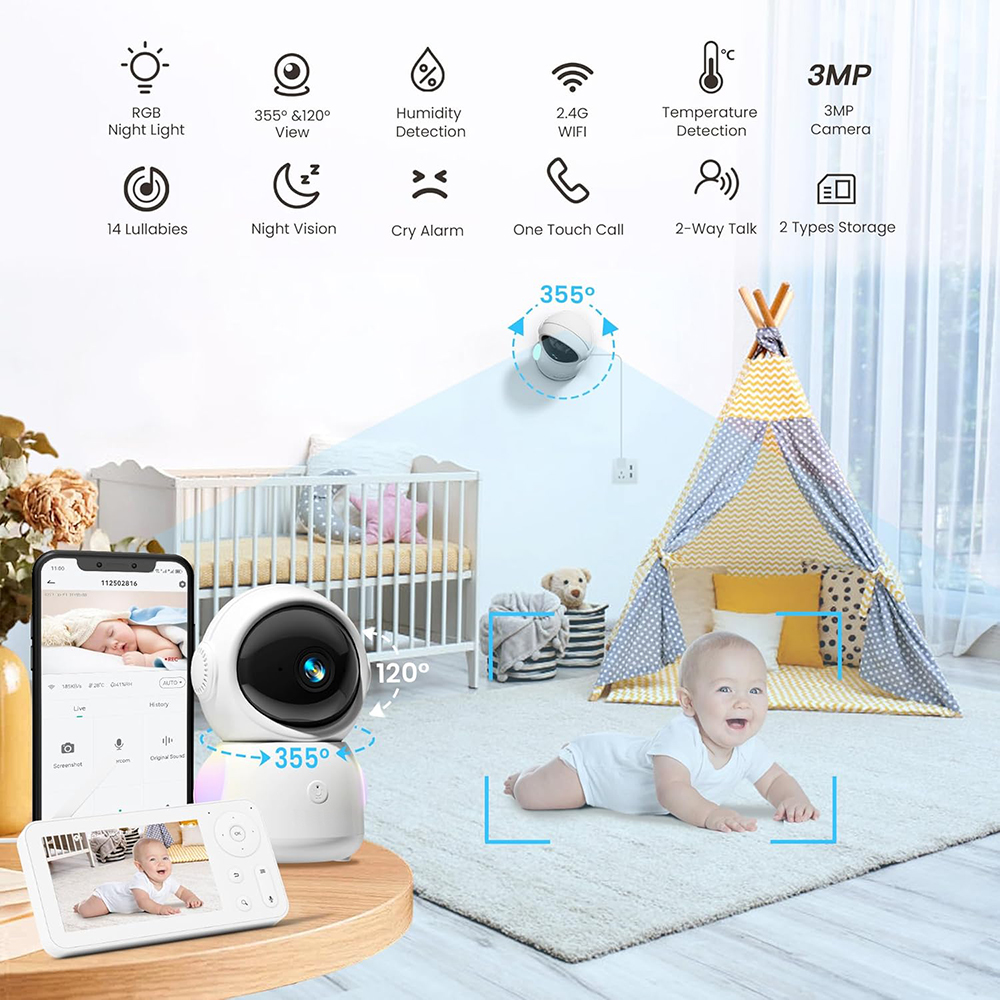 2K Baby Monitor with 2 Cameras - огляд і ціна Photography Umbrella Lights
