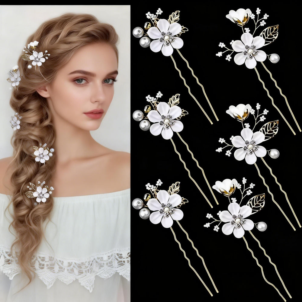 6-Piece Floral Pearl Hairpin S - огляд і ціна Photography Date