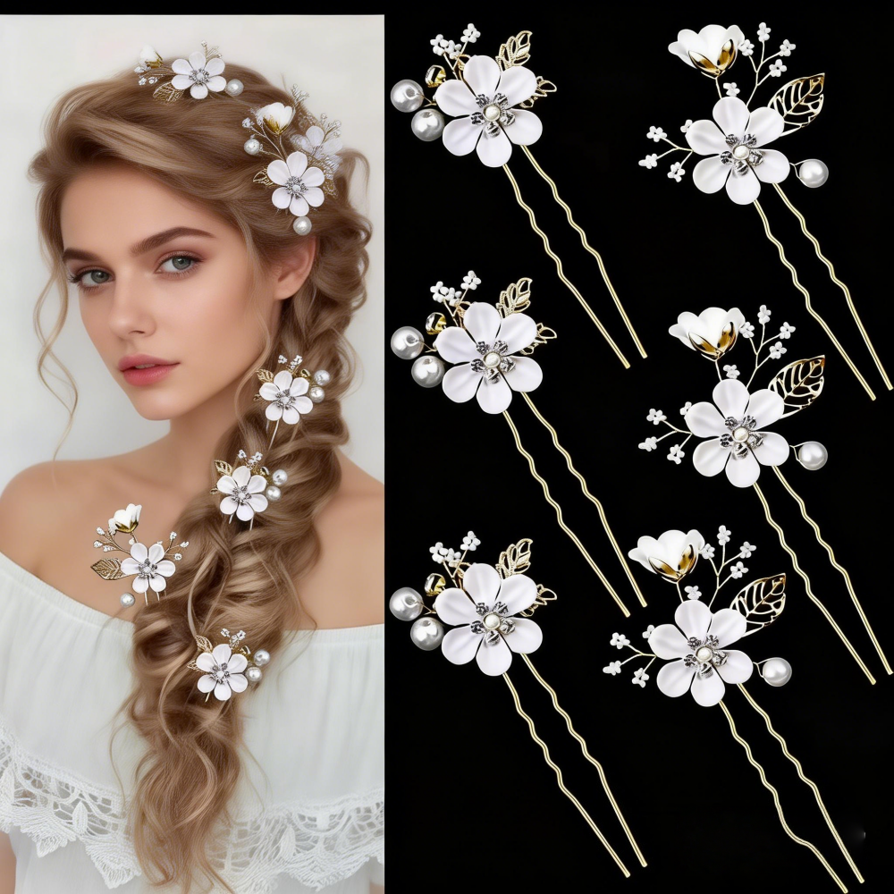 6-Piece Floral Pearl Hairpin S - огляд і ціна Photography Date